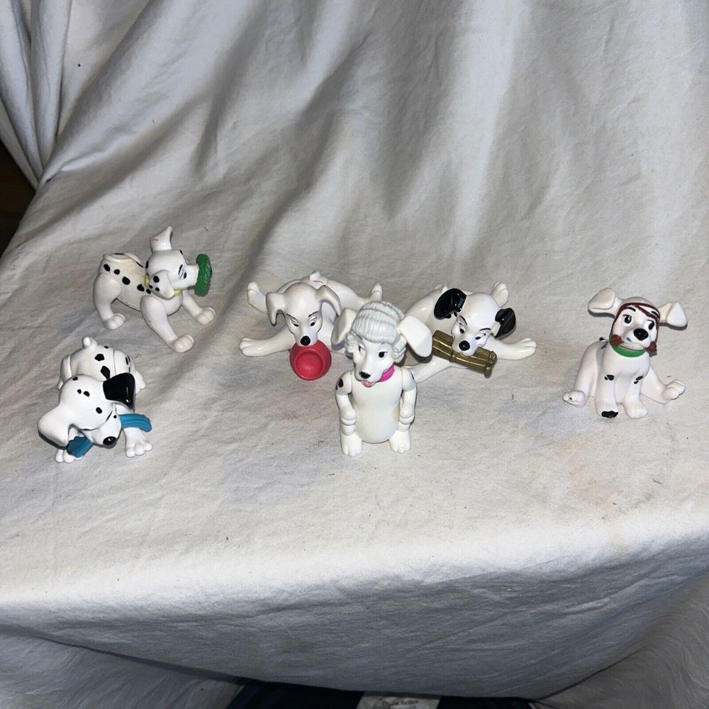 Disney McDonald's 6 Set Disney 101 Dalmatians Dogs Happy Meal Toys LOT Loose B3